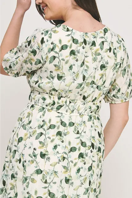 Tammy Ruffled Bottom Midi Dress - Green