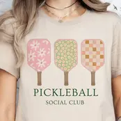 Pickle Ball Social Club Tee - Beige