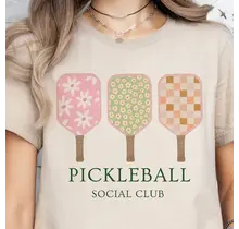 Pickle Ball Social Club Tee - Beige