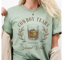 Western Country Cowboy Tee - Sage