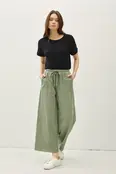 Brie Cotton Wide Pants - Sage