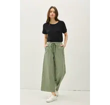 Brie Cotton Wide Pants - Sage