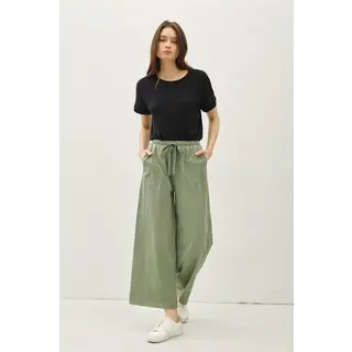 Brie Cotton Wide Pants - Sage