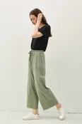 Brie Cotton Wide Pants - Sage