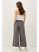 Brie Cotton Wide Pants - Charcoal