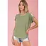 Hazel Button Shoulder Dolman - Olive