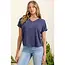 Hope Oring Zipper Dolman Top - Navy