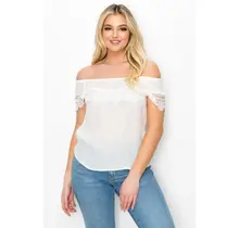 Halston Off Shoulder Blouse - Ivory