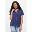 Hilde Button Down Dolman Shirt - Blue