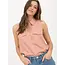 Amelia Collard Button Down Tank - Sienna
