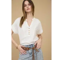 Audrey Henley Short Sleeve - Ivory