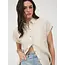 Asher Back Pintuck Short Sleeve - Oatmeal