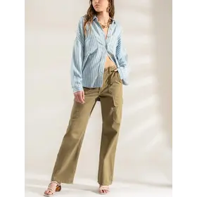 Adrianna Button Down Jean Top - Chambray