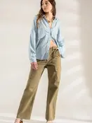 Adrianna Button Down Jean Top - Chambray