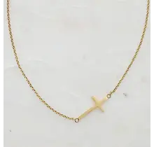 Kayla Cross Necklace - Gold