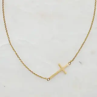 Kayla Cross Necklace - Gold