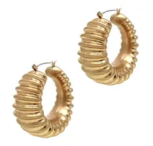 Bold in Pleats Hoop Earrings