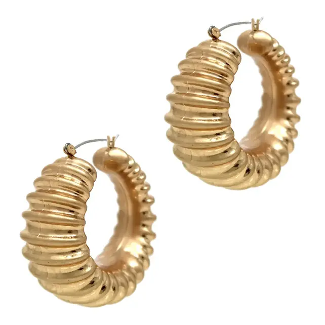 Bold in Pleats Hoop Earrings