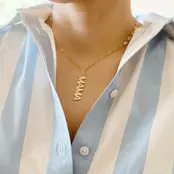 Mama Drop Pendant Necklace - Gold