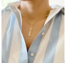 Mama Drop Pendant Necklace - Gold