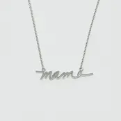 Mama Script Necklace - Silver
