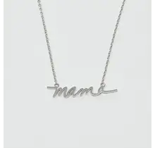 Mama Script Necklace - Silver
