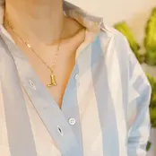 Golden Cowgirl Boot Necklace - Gold