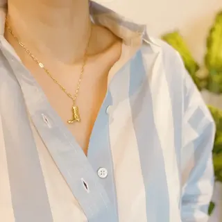Golden Cowgirl Boot Necklace - Gold