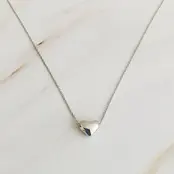 Love Bean Heart Necklace - Silver