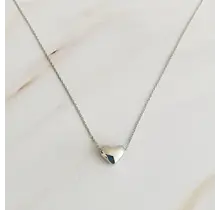 Love Bean Heart Necklace - Silver