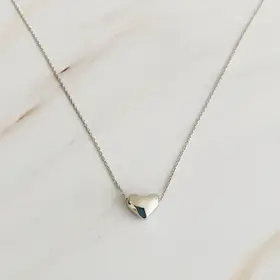 Love Bean Heart Necklace - Silver