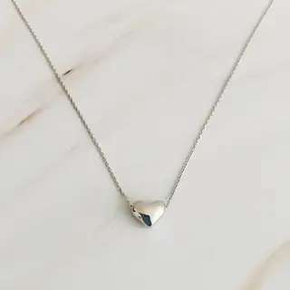 Love Bean Heart Necklace - Silver