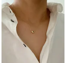 Love Bean Heart Necklace - Gold