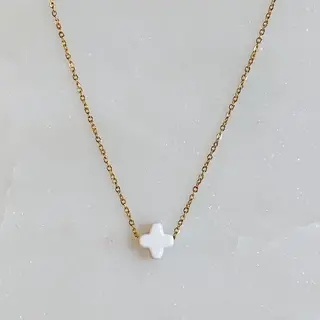 So Very Blessed Cross Necklace - White