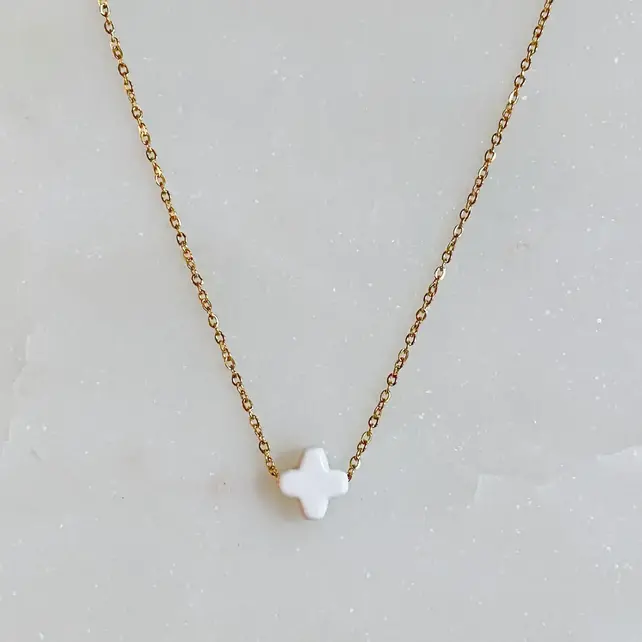 So Very Blessed Cross Necklace - White