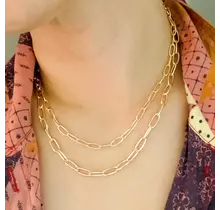 Double the Gold Chain Link Necklace