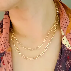 Double the Gold Chain Link Necklace