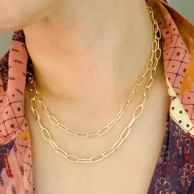 Double the Gold Chain Link Necklace
