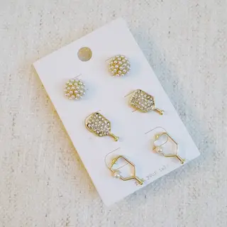 Pickle Ball Stud Earrings Set of 3 $39.99