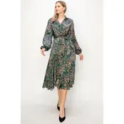 Elosie Long Sleeve Maxi Dress - Green