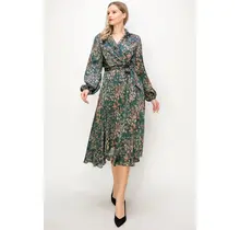 Elosie Long Sleeve Maxi Dress - Green