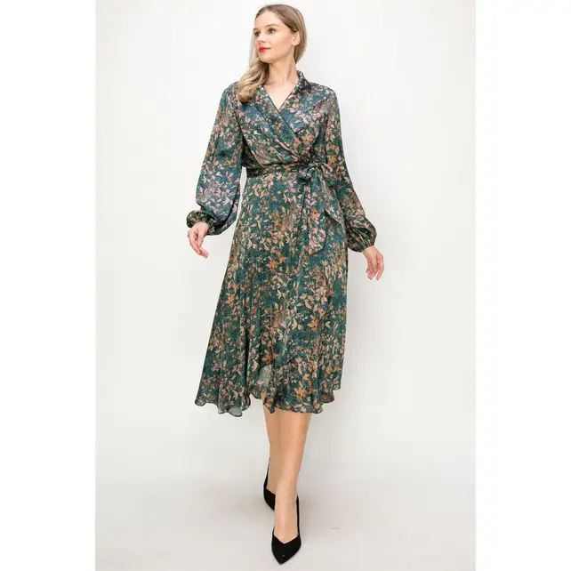 Elosie Long Sleeve Maxi Dress - Green