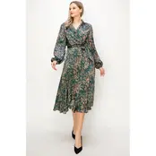 Elosie Long Sleeve Maxi Dress - Green
