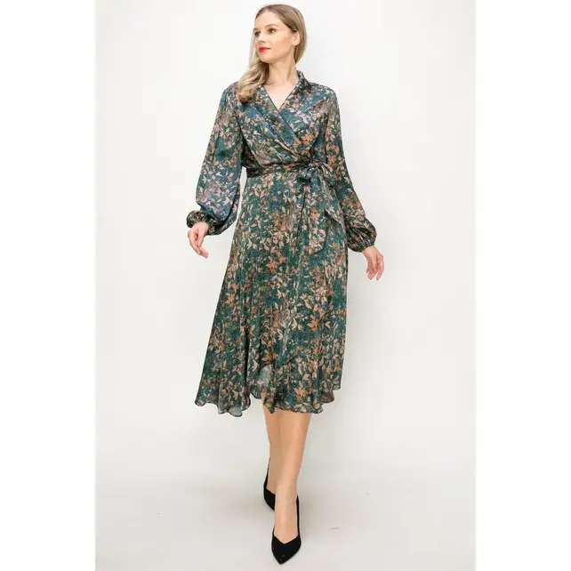 Elosie Long Sleeve Maxi Dress - Green