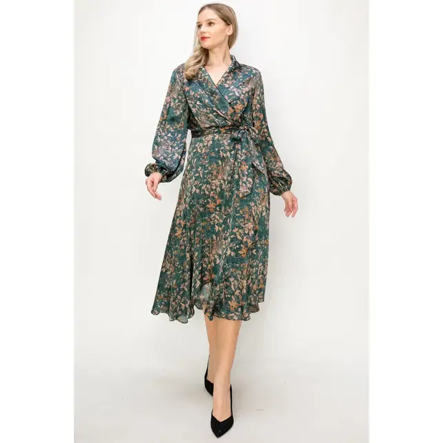 Elosie Long Sleeve Maxi Dress - Green