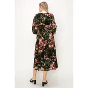 Evelyn Chiffon Floral Maxi Dress - Green
