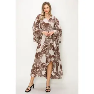 Elena High-Low Dress - Taupe