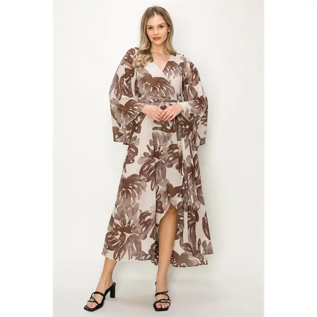 Elena High-Low Dress - Taupe