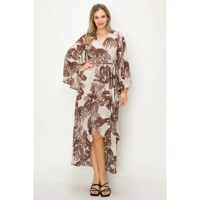 Elena High-Low Dress - Taupe