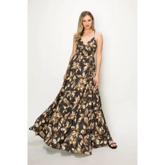 Eden Wrap Maxi Dress - Charcoal